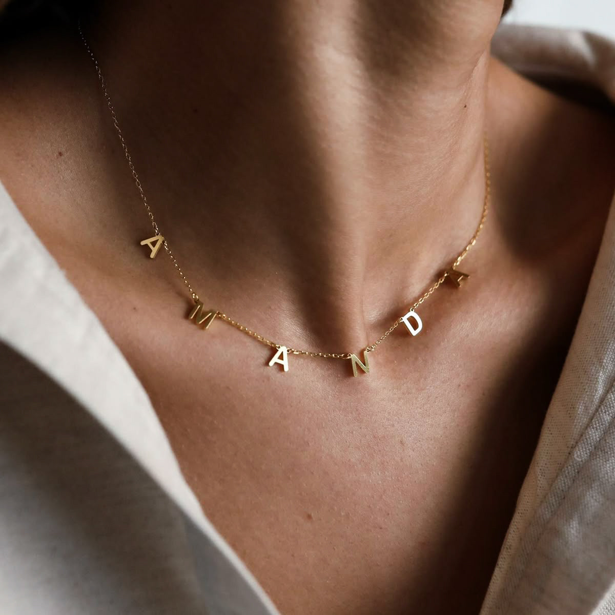 Personalized Letter Choker Necklace