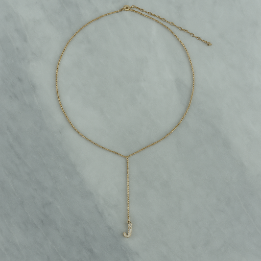 Y shape initial necklace
