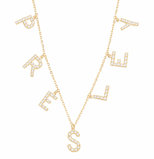 Personalized Letter Necklace - s925 sterling silver 14K gold plated