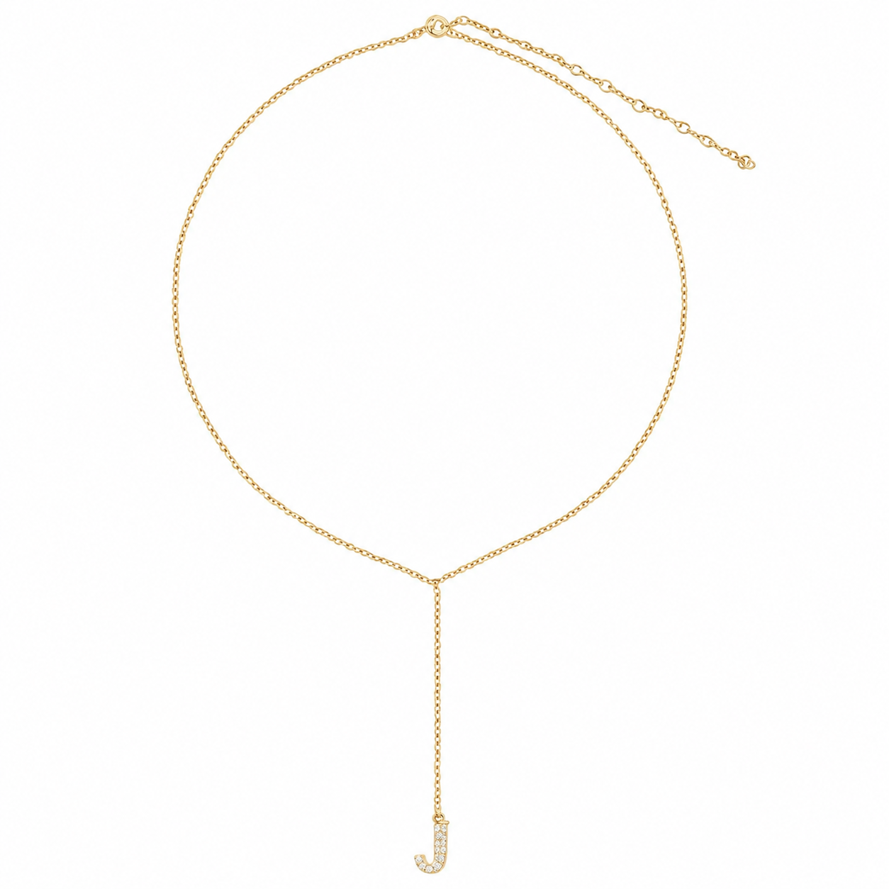 Y shape initial necklace