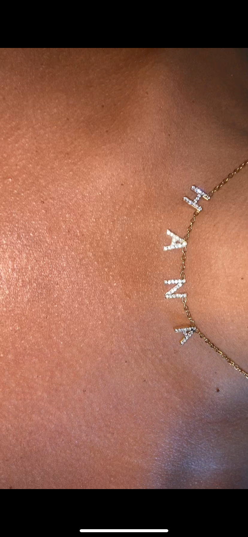 Personalized Letter Choker Necklace - sparkling letters